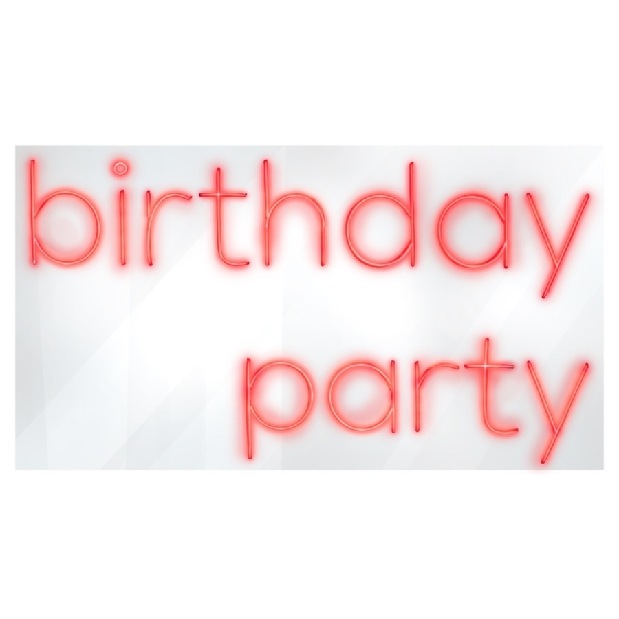 Неоновая вывеска "Birthday party" - Фото миниатюра 1