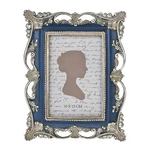 Фоторамка резная синяя