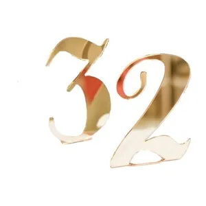 Номерок стола "Зеркальное золото"