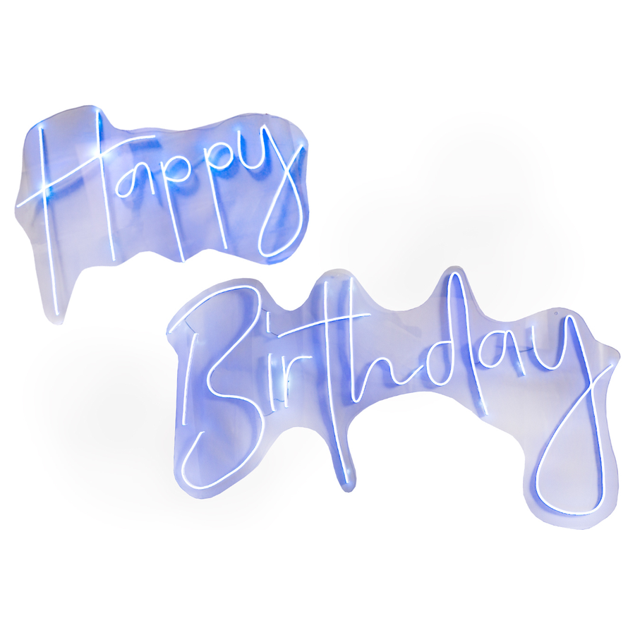 Неоновая вывеска «Happy Birthday blue» - Фото миниатюра 1