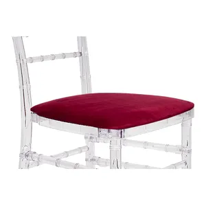 Подушка на стул бархат рубиново-красный