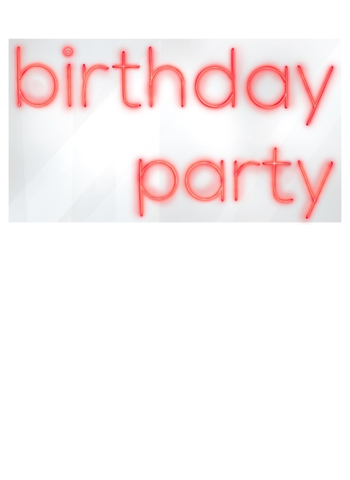 Неоновая вывеска "Birthday party" - Фото основное 1