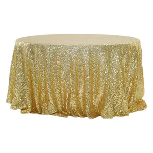Скатерть пайетки золото круглая