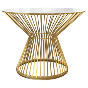 Журнальный столик золотой круглый-каркас Примавера