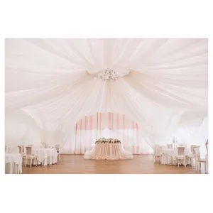 Драпировка шатра тканью вуаль