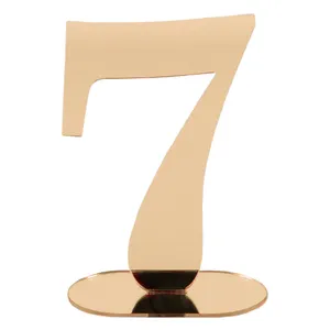 Номер стола зеркальный золотой