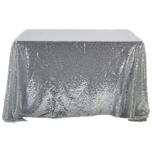 Скатерть пайетки серебро прямоугольная