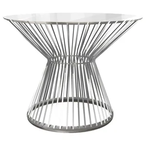 Журнальный столик серебро круглый-каркас Примавера