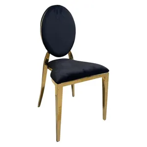 Стул Вашингтон золотой, черные подушки бархат