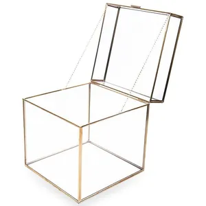 Коробка золото для конвертов на свадьбу